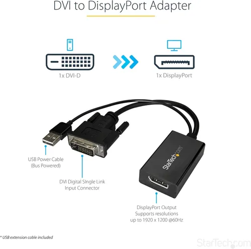 Miniatura 2 de StarTech Utilice este convertidor Dvi a Displayport para conectar su computadora Dvi a un Dp Monit