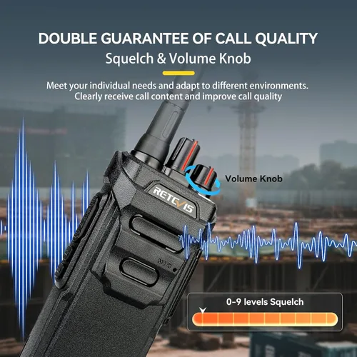 Miniatura 10 de Retevis RT48 Walkie Talkies impermeables con auricular, radio profesional y empresarial de 2 vías, radio bidireccional resistente, cargador de seis