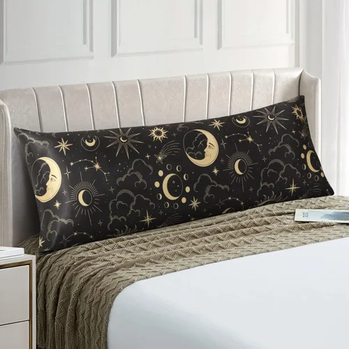 Miniatura 68 de EXQ Home - Funda de almohada de satén para cuidar el cabello y la piel, tamaño estándar, de seda con estampado negro, juego de 2 fundas con cierre