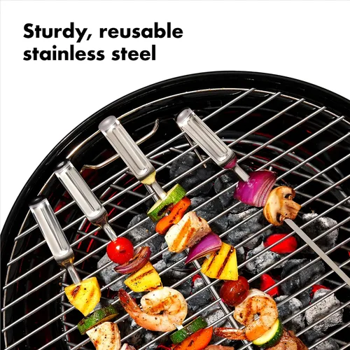 Miniatura 3 de OXO Good Grips Herramientas para Parrilla, Pinchos de Acero Inoxidable para Parrilla - Juego de 6