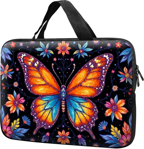 Miniatura 14 de Funda para laptop con asa de 10 pulgadas, impermeable, diseño de lentes de sol de alpaca, funda para computadora compatible con MacBook Air, Pro