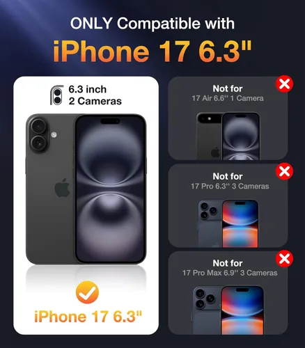 Miniatura 405 de Diaclara Funda diseñada para iPhone 16, mejorada [protección completa de la cámara], carcasa resistente de cuerpo completo con protector de pantalla