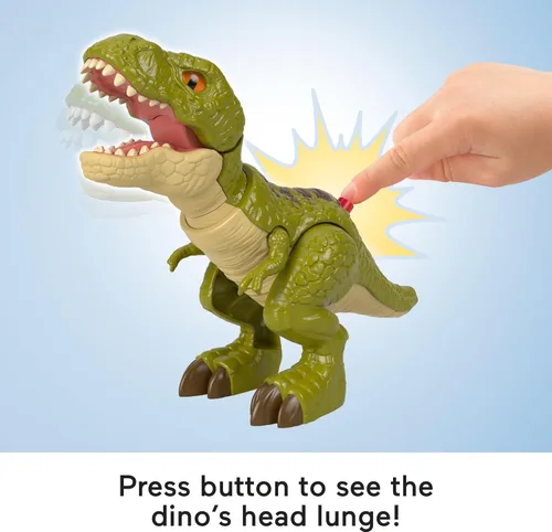 Miniatura 3 de Fisher-Price Imaginext Figura de acción de dinosaurio del mundo jurásico con movimiento activado por niños, juguete de Tiranosaurio Rex de 20 cm