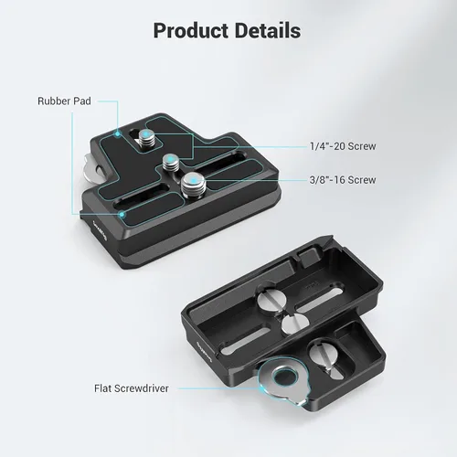 Miniatura 3 de SMALLRIG Placa de liberación rápida extendida para Arca tipo estándar compatible con DJI RS 2 / RSC 2 / RS 3 / RS 3 Pro/RS 4/RS 4 Pro/RS 5 Gimbal