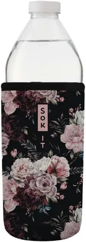 Miniatura 206 de Sok It BotlSok Funda para botella de agua con cubierta de neopreno aislante (Floral abstracto, se ajusta a CamelBak o Nalgene de 12 onzas)