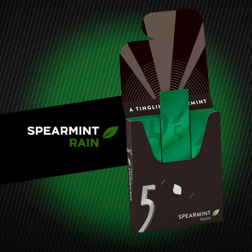 Miniatura 3 de 5 Gum Spearmint Rain - Goma de mascar sin azúcar a granel, caja de 15 barras (paquete de 10)