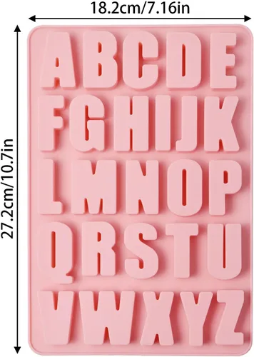 Miniatura 2 de Molde de alfabeto de 26 cavidades molde de letras de crayola molde de alfabeto de silicona moldes de chocolate de silicona Gran profundidad, fácil