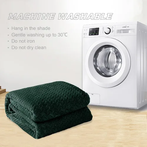 Miniatura 8 de Exclusivo Mezcla - Manta de forro polar tamaño individual para cama, 90x66 pulgadas, mantas suaves y acogedoras de franela jacquard, ligeras y Verde