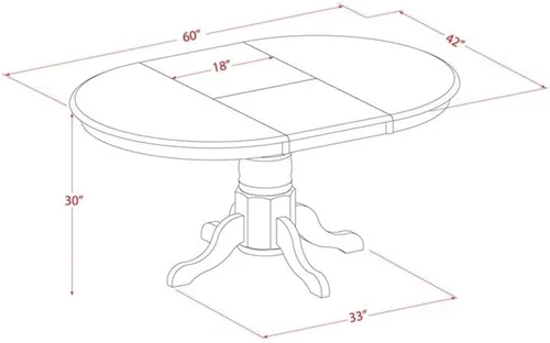 Miniatura 5 de East West Furniture AVON5-OAK-W - Juego de comedor de 5 piezas para 4 personas, incluye una mesa de comedor ovalada con hojas de mariposa y 4 sillas
