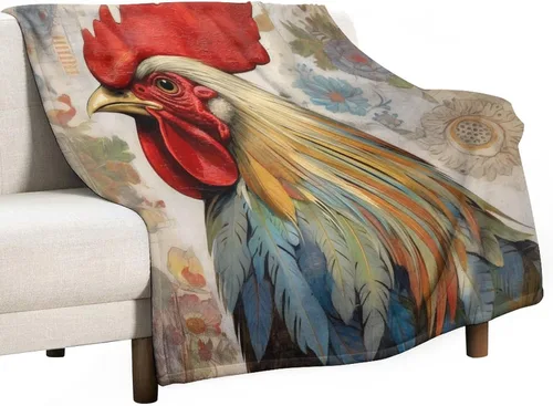 Miniatura 33 de Manta de gallos orgánica de forro polar de pollo de 30 x 40 pulgadas, manta de franela para sofá, cama para adultos, niños, adolescentes, regalo
