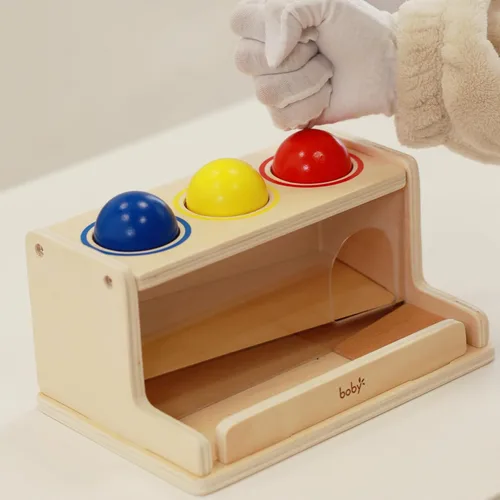Miniatura 6 de Dailyfunn Montessori Toys - Caja de permanencia para objetos, rastreador de bolas, juguete de empuje para niños y niñas, bebés, niños pequeños