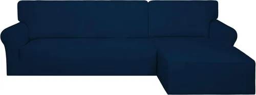 Miniatura 24 de PureFit - Fundas superelásticas para sofá modular en L, 2 fundas de elastano antideslizantes con borde elástico, ideal para niños y mascotas