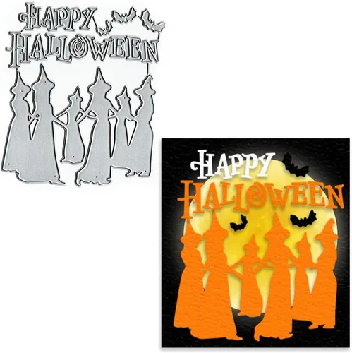 Miniatura 6 de Juego de troqueles de momia de Halloween para hacer tarjetas, juegos de troqueles de corte de murciélagos de Halloween, 31 de octubre, plantillas