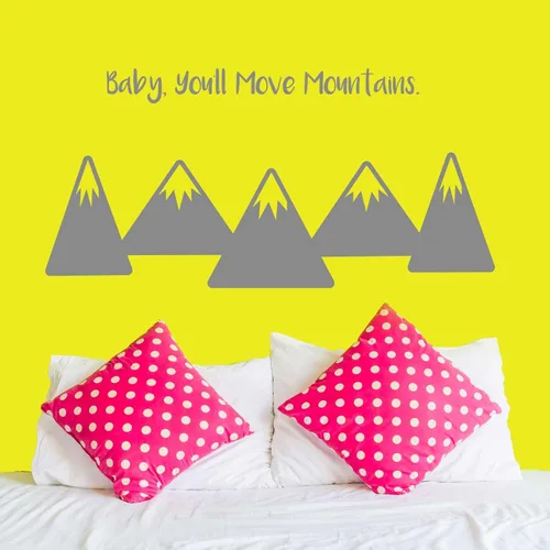 Miniatura 4 de Set de adhesivos de pared para bebé Chromantics You'll Move Mountains – Mountains & Dr. Seuss con cita de pared