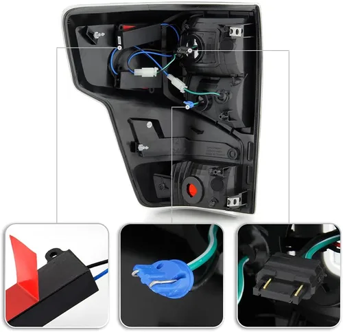 Miniatura 3 de ACANII - Para [modelo incandescente] Nissan Titan 2016-2021 Titan XD negro ahumado LED tubo luces traseras lámparas izquierda y derecha