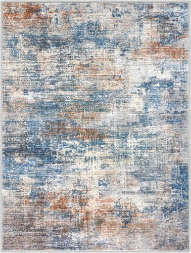 Miniatura 1029 de IOHOUZE Alfombra abstracta lavable de 3 x 12 pies para pasillos, antideslizante para cocina, camino de entrada de lana sintética para interiores