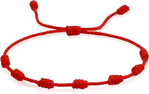 Pulsera de protección con 7 nudos de protección, pulseras ajustables para mujer