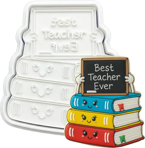 Miniatura 43 de Juego de cortador de galletas de regreso a clases con sellos de émbolo, 11 piezas, regalos de cocina, cumpleaños, vacaciones, ácido poliláctico 3D