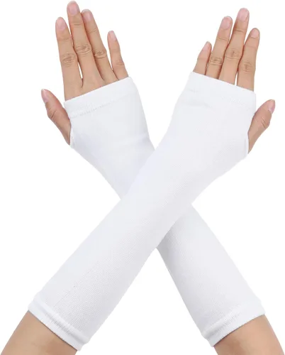 Miniatura 38 de Allegra K Calentadores de brazo sin dedos unisex de moda clásica