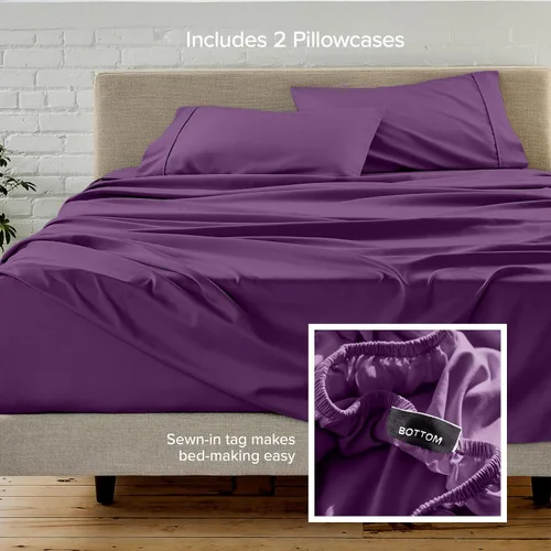 Miniatura 117 de Bare Home Hotel Luxury - Juego de sábanas tamaño individual, extra suave, 4 piezas, bolsillos profundos, ajuste fácil, refrescante y transpirable