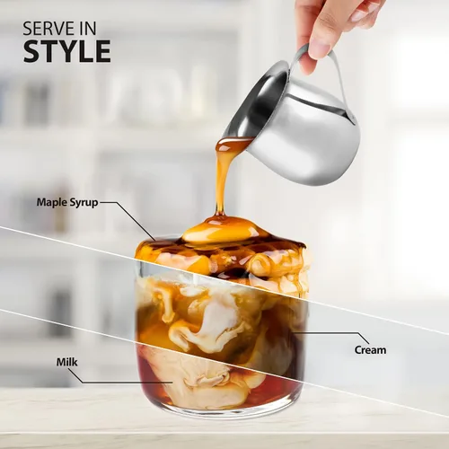 Miniatura 3 de Crema de campana de acero inoxidable para jarra de espuma de café expreso (2, 3 onzas)