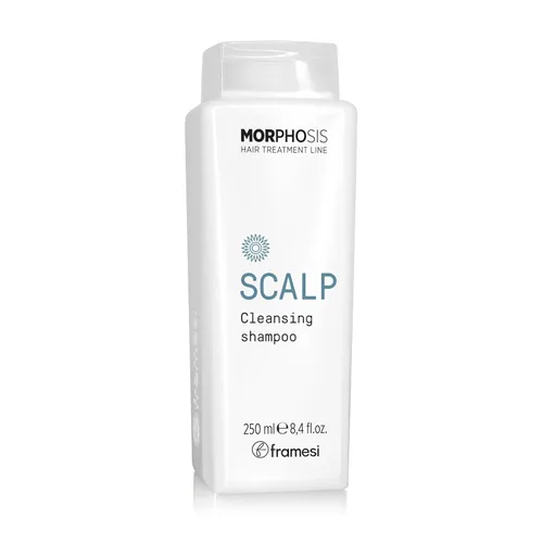 FRAMESI Morphosis Champú limpiador para el cuero cabelludo, 8.4 onzas líquidas, limpia el cabello y el cuero cabelludo, aclara, elimina la