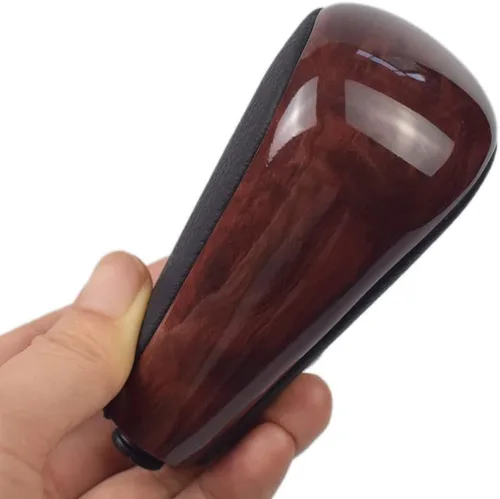 Miniatura 5 de Cuero automático con perilla de palanca de cambios de madera para Toyota Prado 120 2003 2004 2005 2006 2007 2008 2009 (1 pieza de nogal)