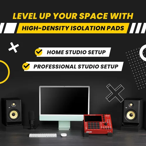 Miniatura 6 de Sound Addicted - Almohadillas de aislamiento para monitor de estudio para altavoces pequeños de 3-4.5 pulgadas, par de 2 soportes acústicos
