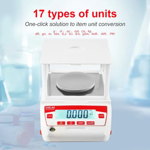Miniatura 6 de Balanza Analítica 100g x 0.001g GN ct Unidad Balanza Electrónica Científica de Laboratorio con Pantalla LCD y RS232 para Laboratorios, Escuelas