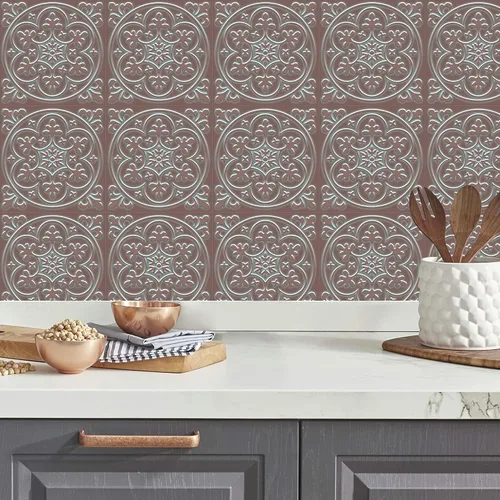Miniatura 2 de SVNOOC Adhesivos de azulejos de pared despegar y pegar, calcomanías para salpicadero, azulejos para el hogar para cocina/sala de estar/baño