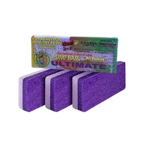 Mr. Pumice Ultimate PUMI Bar 2 en 1 de grano doble (medio + grueso) removedor de callos, piedra de pedicura y lima de pedicura para pies y talones
