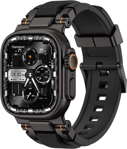 Miniatura 34 de amBand Bands - Funda protectora de pantalla compatible con Apple Watch Ultra 3/2/1 de 1.732 pulgadas, correa resistente M1 Sport Series y película