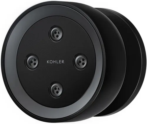 Miniatura 4 de KOHLER 26299-BL - Spray redondo de una sola función, rociador giratorio semiempotrado para pared de ducha, 2.5 GPM, negro mate Mate negro