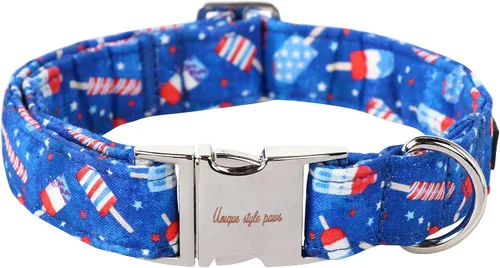 Miniatura 56 de Unique style paws - Collar para perro con hebilla de metal, naranja, duradero, lindo collar para perros pequeños, medianos y grandes