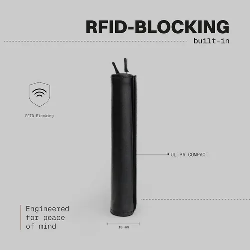 Miniatura 43 de The Frenchie Co. - Cartera - Cartera delgada de piel plegable - Protección de bloqueo RFID con múltiples ranuras para tarjetas y ventana