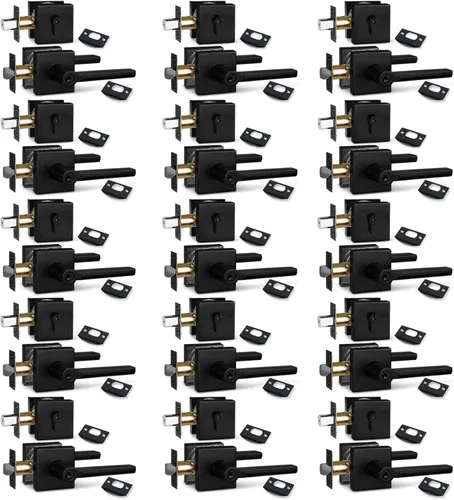 Miniatura 51 de NEWBANG Palanca de puerta de cama/baño para privacidad Baño e interior Manija de cerradura de puerta en negro mate envejecido, HD1601-DB-BK-1P