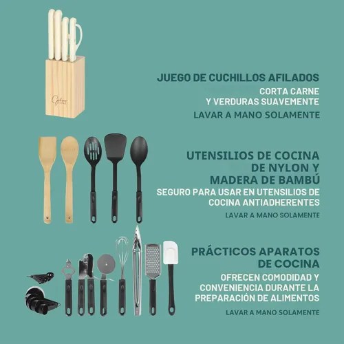 Miniatura 9 de Gibson Home Juego de Cocina de 74 Piezas en una Caja: Ollas y Sartenes, Vajilla de Platos y Cuencos, Bloque de Cuchillos y Cubertería, Cubiertos