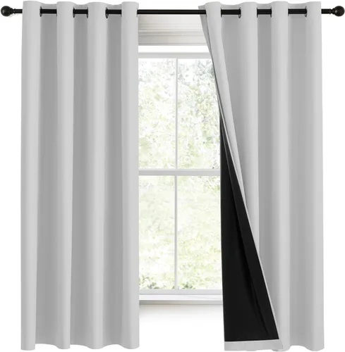 Miniatura 11 de RYB HOME Cortinas negras 100% opacas de 84 pulgadas de largo para dormitorio, sala de estar, cortinas de oscurecimiento de habitación para Negro