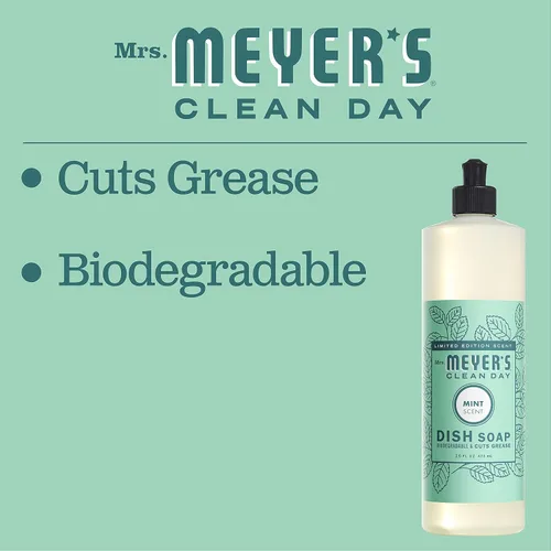 Miniatura 5 de MRS. MEYER'S CLEAN DAY - Jabón líquido para platos, fórmula biodegradable, edición limitada, menta, 16 onzas líquidas, paquete de 6