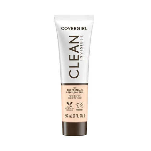 Miniatura 10 de COVERGIRL Maquillaje de base invisible limpio, acabado natural rocío y brillante, cobertura para construir, aspecto suave como la piel, vegano