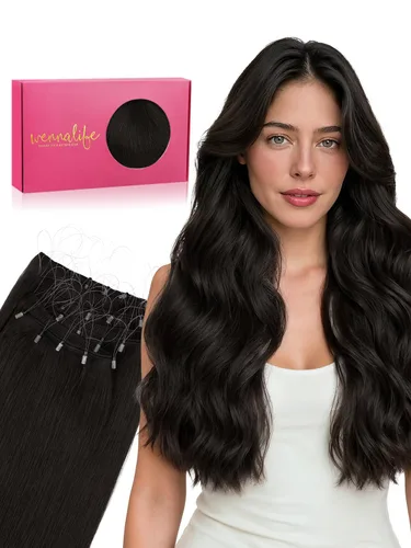 Miniatura 14 de WENNALIFE Extensiones de cabello humano real, 20 pulgadas, 3.53 onzas, color marrón chocolate, trama, cabello Remy atado a mano, extensiones