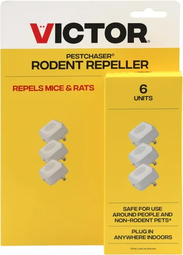 Miniatura 8 de Victor PestChaser - Repelente de roedores con luz nocturna, repelente de roedores ultrasónico para interiores, repelente de roedores, M756K, enchufe