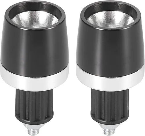 Miniatura 10 de Motoforti 2 unids Universal 0.709 in Manillar End Tapas Plug Bar End CNC Aleación de aluminio para motocicleta Negro