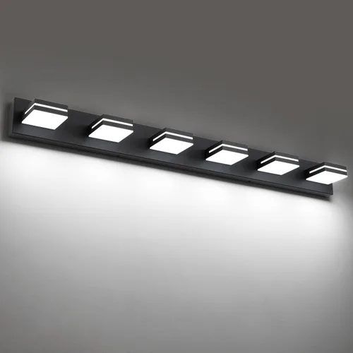 Miniatura 18 de SineRise - Lámpara LED para tocador de baño - Moderna lámpara de acrílico con acabado cromado para iluminación de pared sobre el espejo - 2 luces