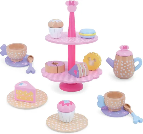 Miniatura 2 de Just Play Disney Wooden Toys - Juego de té de Minnie Mouse, juego de simulación, juguetes para niños con licencia oficial para niños a partir de 3