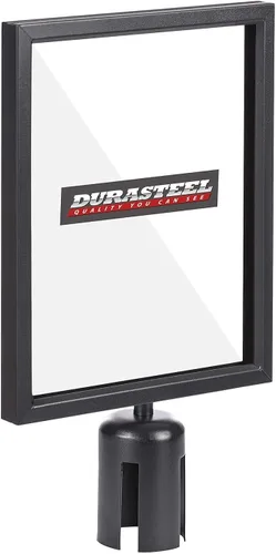 Miniatura 10 de DuraSteel Soporte de Letrero con Poste de Exhibición Vertical - Marco de Doble Cara para 8.5'' x 11'' - Control de Multitudes y Barrera de Cola