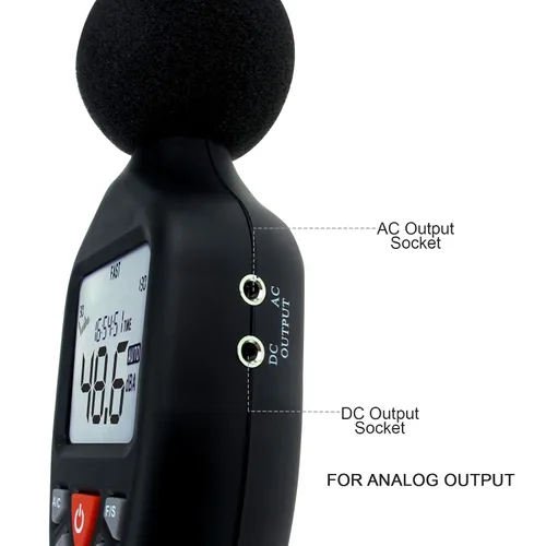 Miniatura 6 de Instrumento compacto medidor de nivel de sonido profesional con pantalla de retroiluminación Medición de alta precisión 30dB-130dB