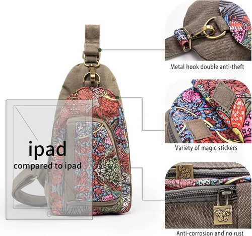 Miniatura 3 de Black Butterfly Bolsa de pecho prémium para mujer, bandolera pequeña, mochila de pecho para moda y ligera