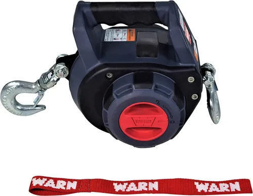 WARN Cabrestante de taladro: cabrestante portátil de 750 libras con cuerda sintética | Funcionamiento alimentado por taladro | Diseño ligero y