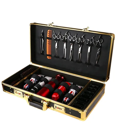 Miniatura 12 de CNCEST Estuche de transporte para peluquería, kit de herramientas de peluquería grande para salón de belleza, estuche de transporte portátil de Negro